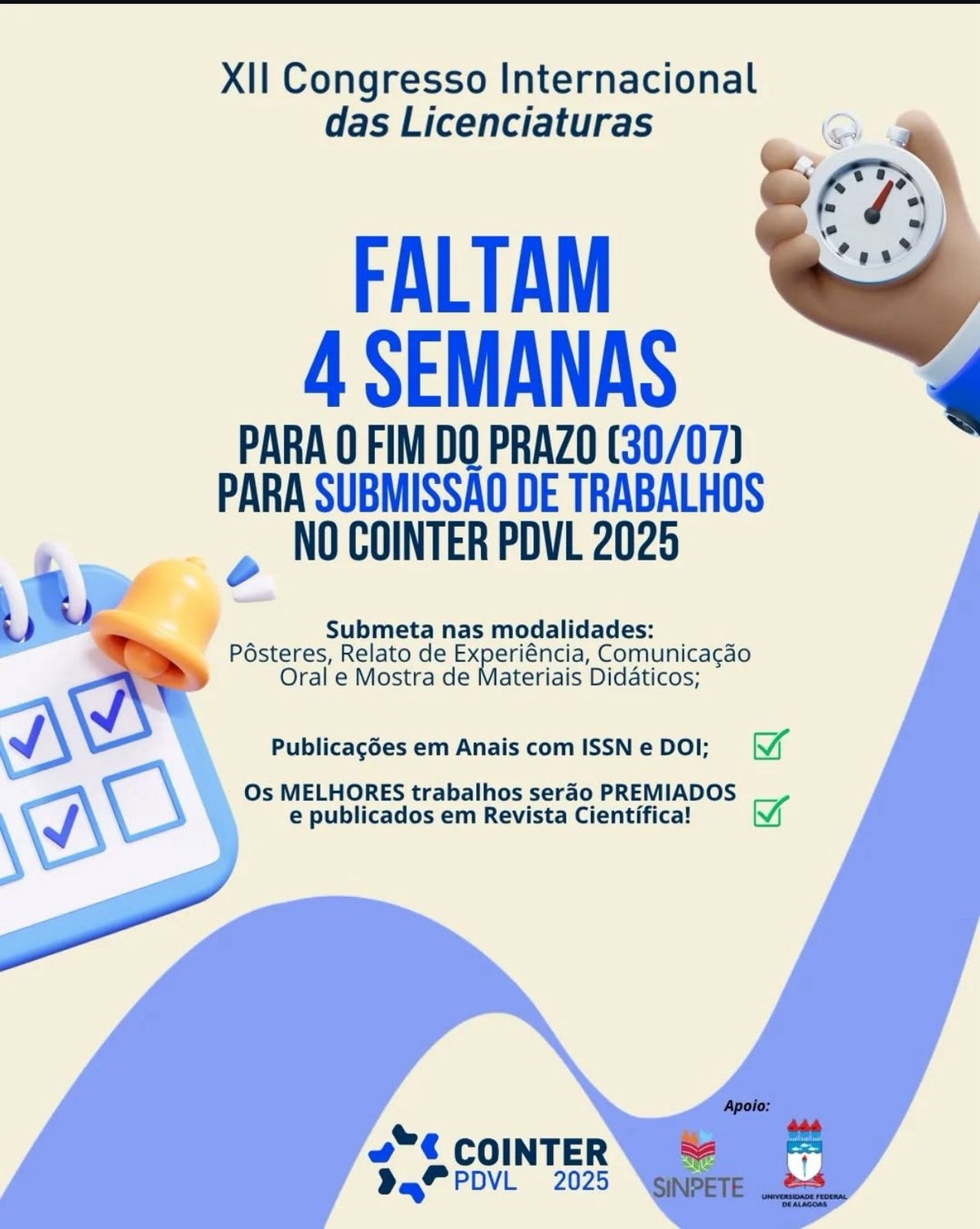 Submissões de Trabalhos, Oficinas e Minicursos adiadas - COINTER PDVL ...