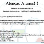 Edital de monitoria 2023-1 IQB-UFAL