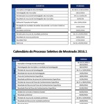 Cronograma Processo Seletivo 2016.1 PPGQB