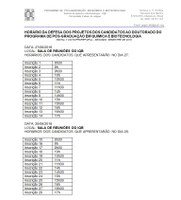 Horários das defesas dos projetos dos candidatos ao doutorado do PPGQB 2016.2