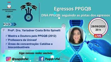 Live Egressos do PPGQB de 28-09-2020 com Yariadner Costa Brito Spinelli