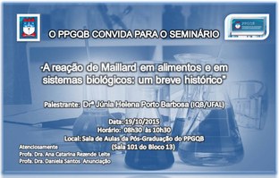 O PPGQB convida para o seminário do dia 05-10-2015