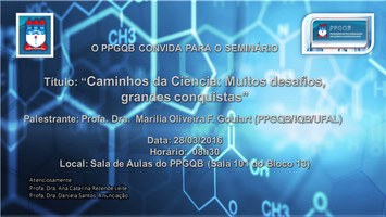 O PPGQB CONVIDA PARA O SEMINÁRIO DO DIA 28/03/2016