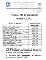 Prazo para Trancamento de Disciplinas