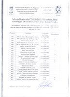 Resultado Final após Análises dos Recursos do Processo Seletivo ao Doutorado 2015.1