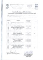 Resultado Preliminar da Seleção do Processo Seletivo ao Doutorado do PPGQB 2015.1