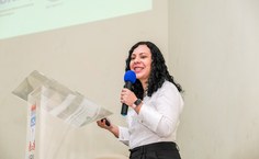 Saudação dos Novos Membros Afiliados da ABC: Prof. Aline Queiroz (Foto: Renner Boldrino/ABC)